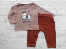 Baby Club pyjama set bruin pinguin I love my Daddy maat 62-68