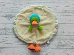 Minimi Minitoys SA knuffeldoek velours geel lime groen rond eend