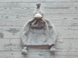 BamBam knuffeldoek velours grijs eend Duck tuttle