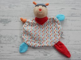 Sterntaler knuffeldoek velours bruin blauw oranje rood rups raupe Rudi