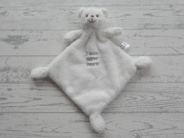 Nicotoy knuffeldoek velours wit beer I am New Here