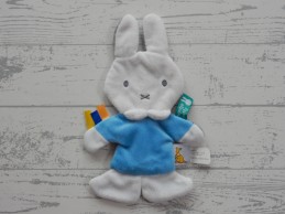 Nijntje knisperdoekje knuffeldoek velours wit blauw grijs