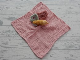 Little Dutch knuffeldoek velours katoen roze vlinder Flowers & Butterflies