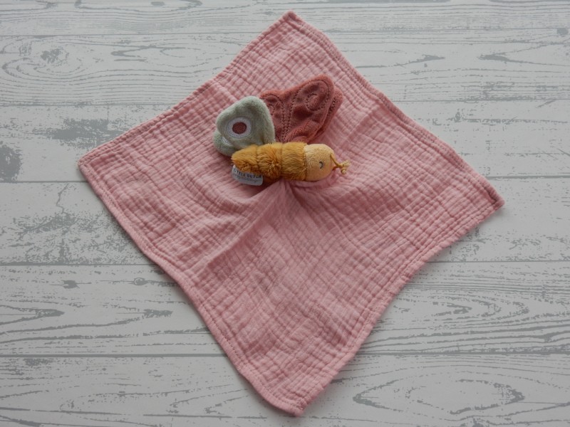 Little Dutch knuffeldoek velours katoen roze vlinder Flowers & Butterflies
