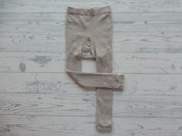 H&M baby maillot voetloos beige melange rib maat 74-80