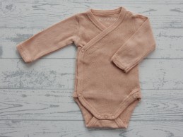 Romper lange mouw overslag roze oudroze broderie maat 44
