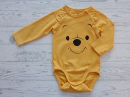 H&M romper lange mouw oker geel zwart Winnie de Poeh maat 62