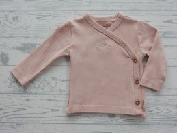 Prenatal newborn shirt rib lange mouw roze Little maat 56