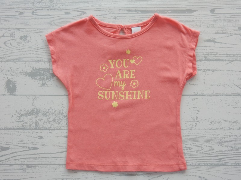 Baby Club t-shirt zalmroze koraal Sunshine maat 80
