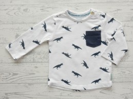 Quapi longsleeve wit donkerblauw dino's maat 62