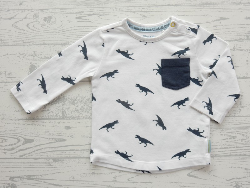 Quapi longsleeve wit donkerblauw dino's maat 62
