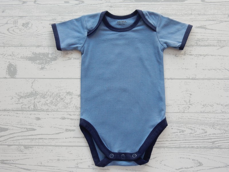 Hema romper korte mouw blauw donkerblauw maat 50-56