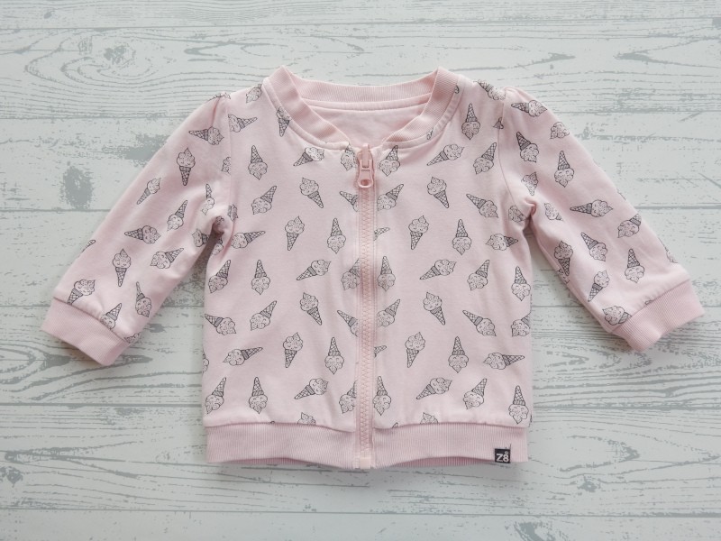 Z8 vest jas tricot roze zwart ijsjes Smikkel maat 68