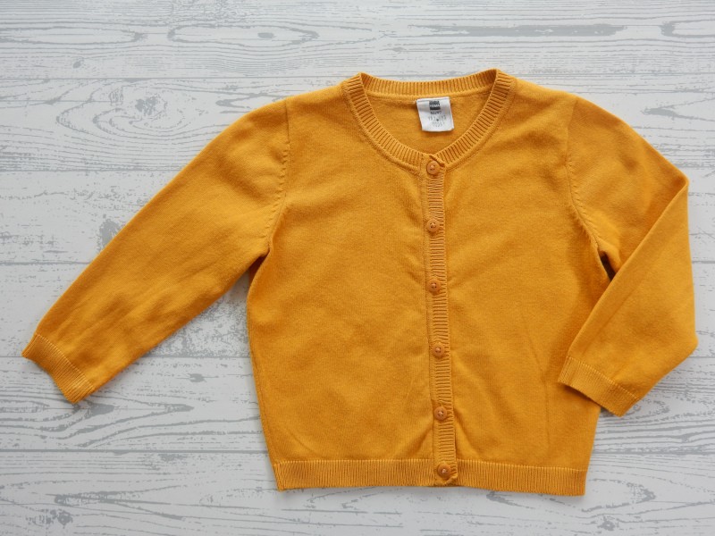 Hema babyvest gebreid oker geel maat 86-92