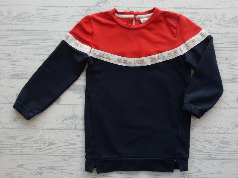 Baby Blue sweatjurk rood donkerblauw maat 98