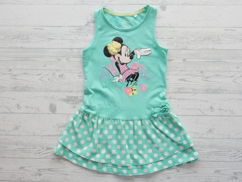 Disney C&A jurk zonder mouw mint groen Minnie Mouse maat 110