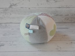 Tiamo knuffel bal rammelaar velours mintgroen grijs wit Uil