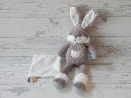 Baby Nat knuffel velours pantin avec doudou papuche marron glacé Konijn