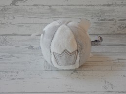 BamBam knuffel rammelaar velours zachte bal grijs wit kroon