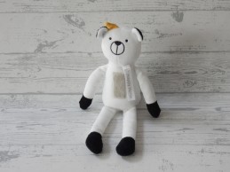 Happy Horse knuffel velours wit zwart beer Bowi 28 cm
