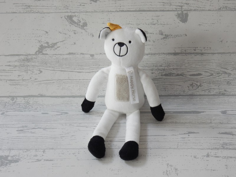 Happy Horse knuffel velours wit zwart beer Bowi 28 cm