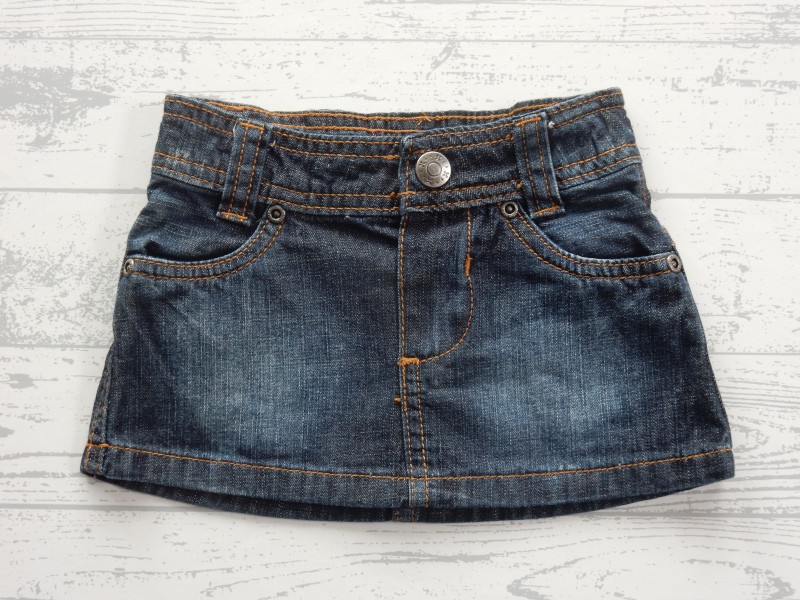 Hema spijkerrok donker licht bruin maat 68