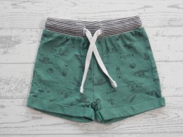 Hema baby short sweatstof groen La Frans maat 68