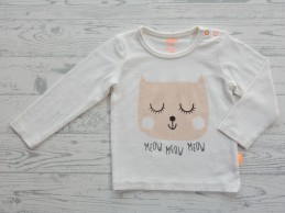 Hema longsleeve wit beige poes Meow Meow Meow maat 68