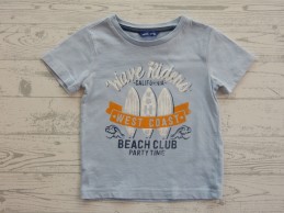 Hema t-shirt lichtblauw wit oker Wave Riders maat 86-92