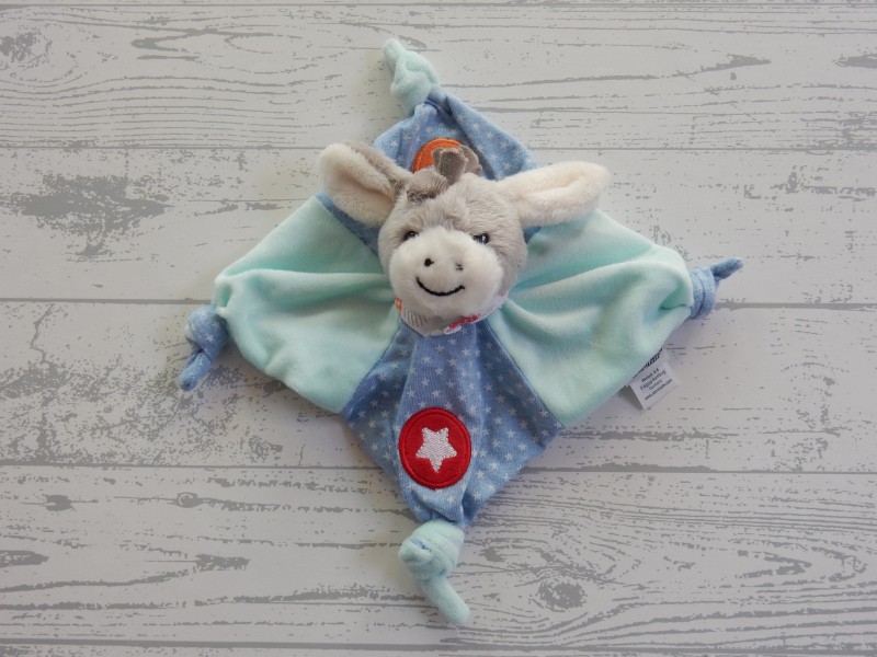 Sterntaler knuffeldoek velours mint groen blauw grijs ezel esel Emmi