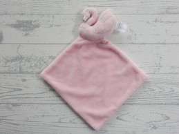 Nicotoy knuffeldoek velours roze zilver glitter zwaan