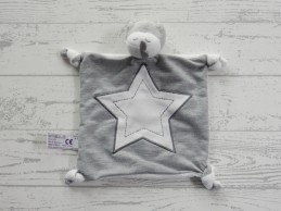 Prenatal knuffeldoek tuttel velours wit grijs Draak Dirk Er was eens