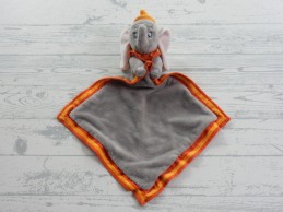Disney Nicotoy knuffeldoek velours grijs oranje geel olifant Dombo