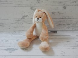 Bunny Friend knuffel velours beige bruin wit slungel konijn