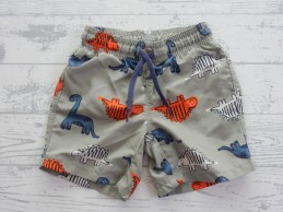 Hema zwemshort lichtgroen blauw oranje wit dino's maat 62-68