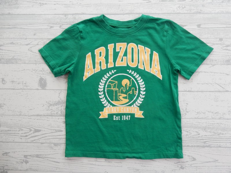 H&M t-shirt groen geel wit Arizona Grand Canyon maat 98-104