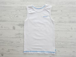 Lief! lifestyle shirt singlet wit blauw Stoer! maat 110-116