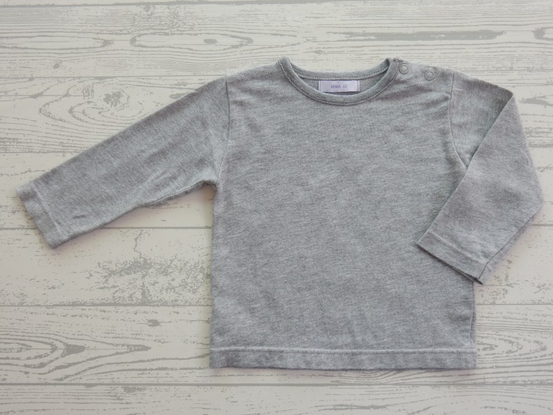 Hema basic baby shirt longsleeve grijs melange maat 68
