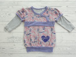 Noppies jurk tuniek grijs melange paars roze maat 62