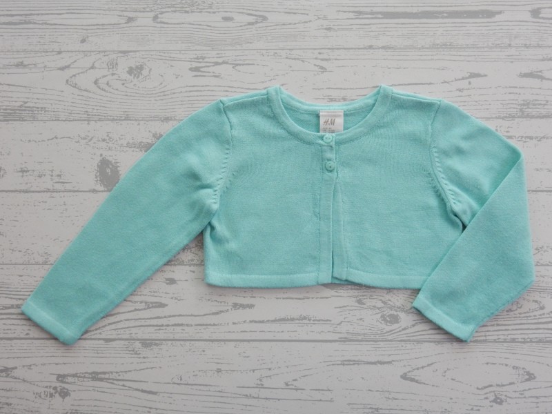 H&M baby bolero vest gebreid aqua blauw maat 80
