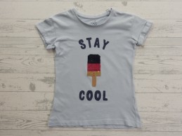 Pepperts t-shirt lichtblauw pailletten ijsje Stay Cool maat 122-128