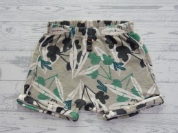 Hema short lichtgroen zwart wit bladeren print