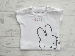 Nijntje Miffy t-shirt wit bruin grijs zwart Hello maat 56
