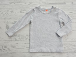 Hema basic baby shirt longsleeve lichtgrijs melange maat 62