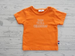 Prenatal t-shirt oranje voetbal Born to be a Champion maat 62