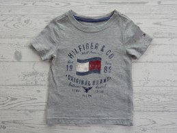 Tommy Hilfiger t-shirt grijs melange blauw wit rood maat 80