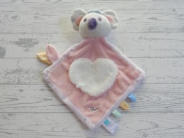 THUN knuffeldoek velours roze lila lichtgrijs hart Koala