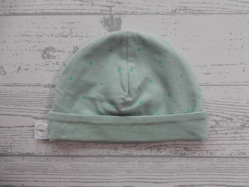 Noppies babymutsje mintgroen groene sterretjes maat 50-56