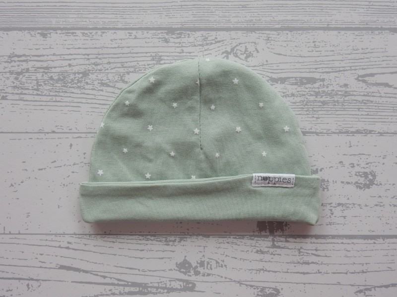 Noppies babymutsje mintgroen wit sterretjes maat 50-56