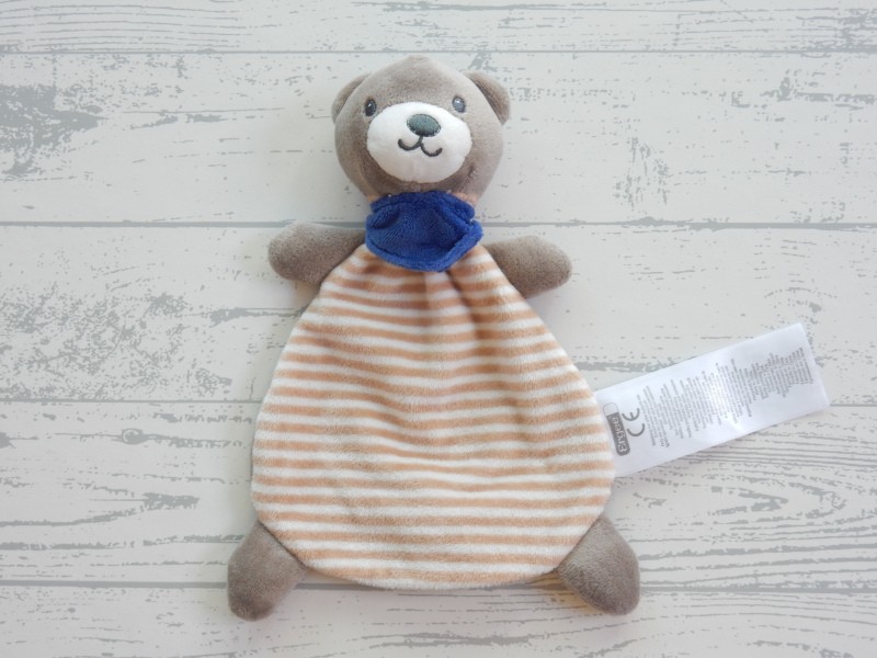 Ergee Kik Textilien knuffeldoek velours grijs bruin gestreept beer